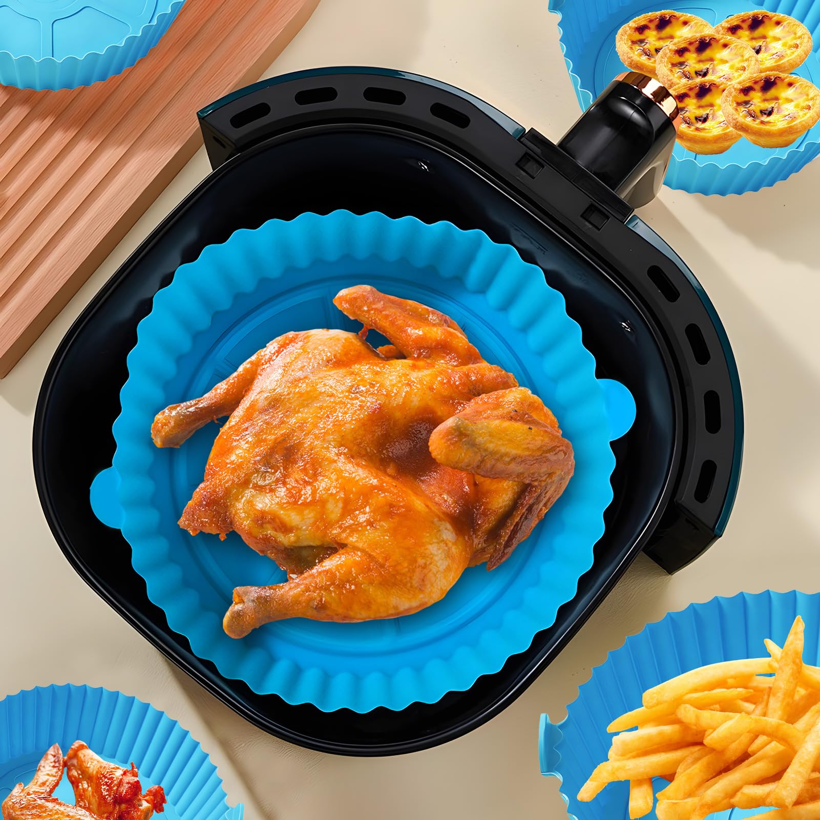 Lets Cook Cookware Set Di 4 Teglie Per Torte A Strati 18 Cm - Antiaderenti, Compatibili Con Friggitrice Ad Aria, Prodotto Nel Regno Unito - 2