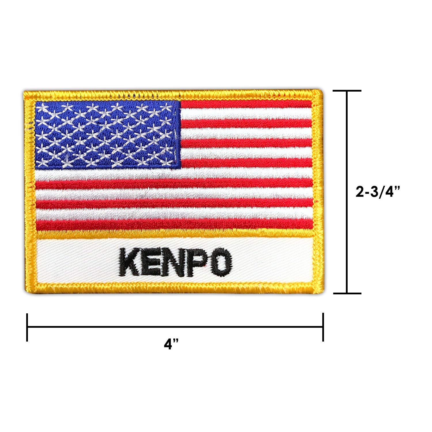 PF Isshinryu Karate Patch - Small, White, Rectangular - 1 Piece