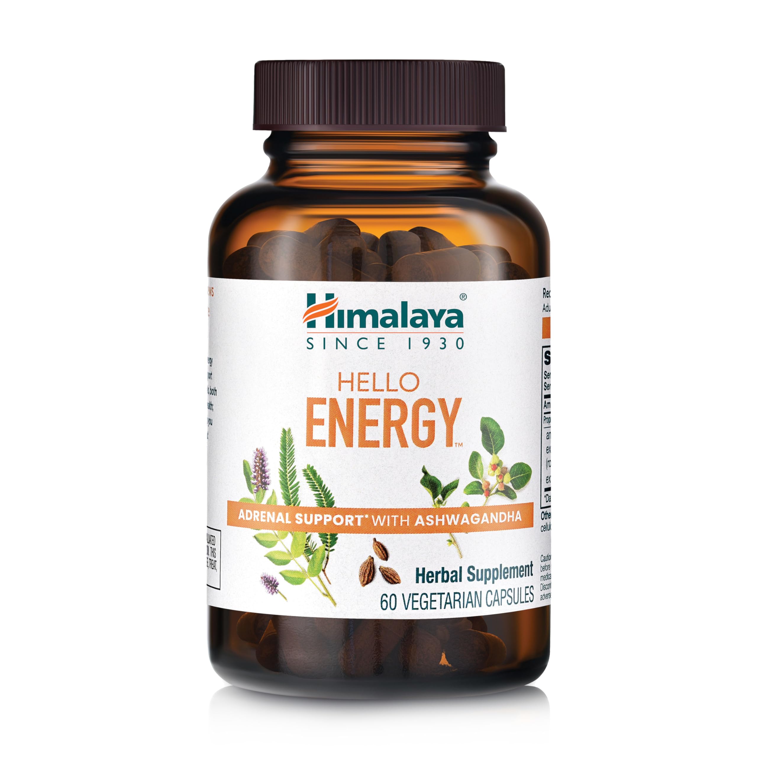 Himalaya Hello Energy Herbal Supplement with Ashwagnadha, 60 Capsules
