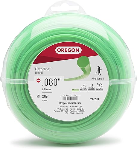 Oregon Línea de recortadora redonda Gatorline de 21-280, cuerda Wacker Wacker de 0.08 pulgadas por 206 pies