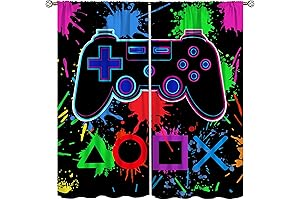 Colorful Gamepad Gamer Curtains for Ultimate Gaming Vibes