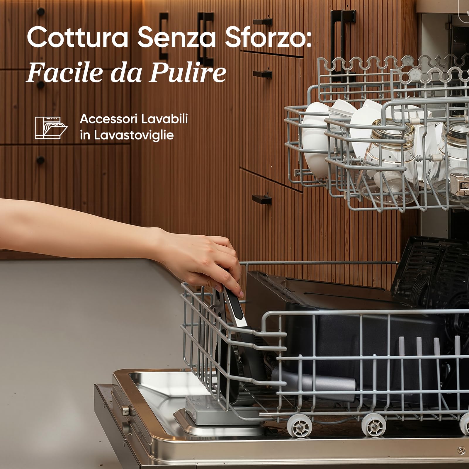 COSORI Friggitrice ad Aria 10 Litri, 7 in 1 Doppia Resistenza TwinFry con Doppio Cestello 5L+5L e Separatore Rimovibile, 2800W Air Fryer WiFi, 40-240℃, 70 Ricette Online, TF-102S