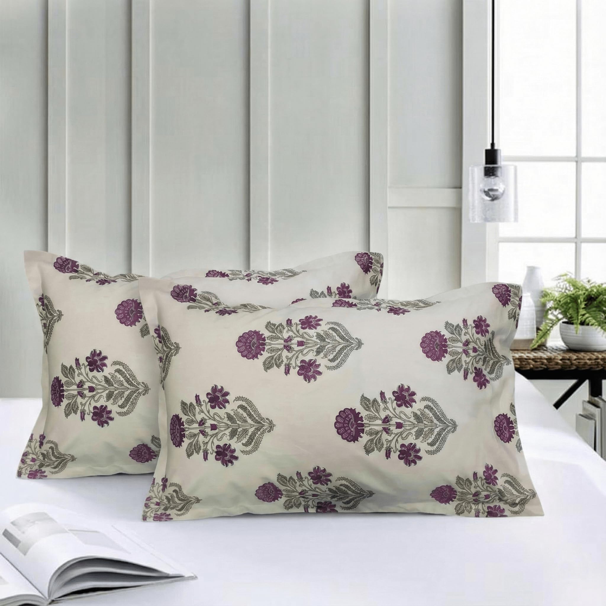Trance Home Linen 200 Tc 100% Cotton Floral Printed Pillow Covers | Pillow Cases | Set of 2 Piece Pillow Covers Only |Large Size (20 X 30 Inch, Aangan Pink)-picture-13