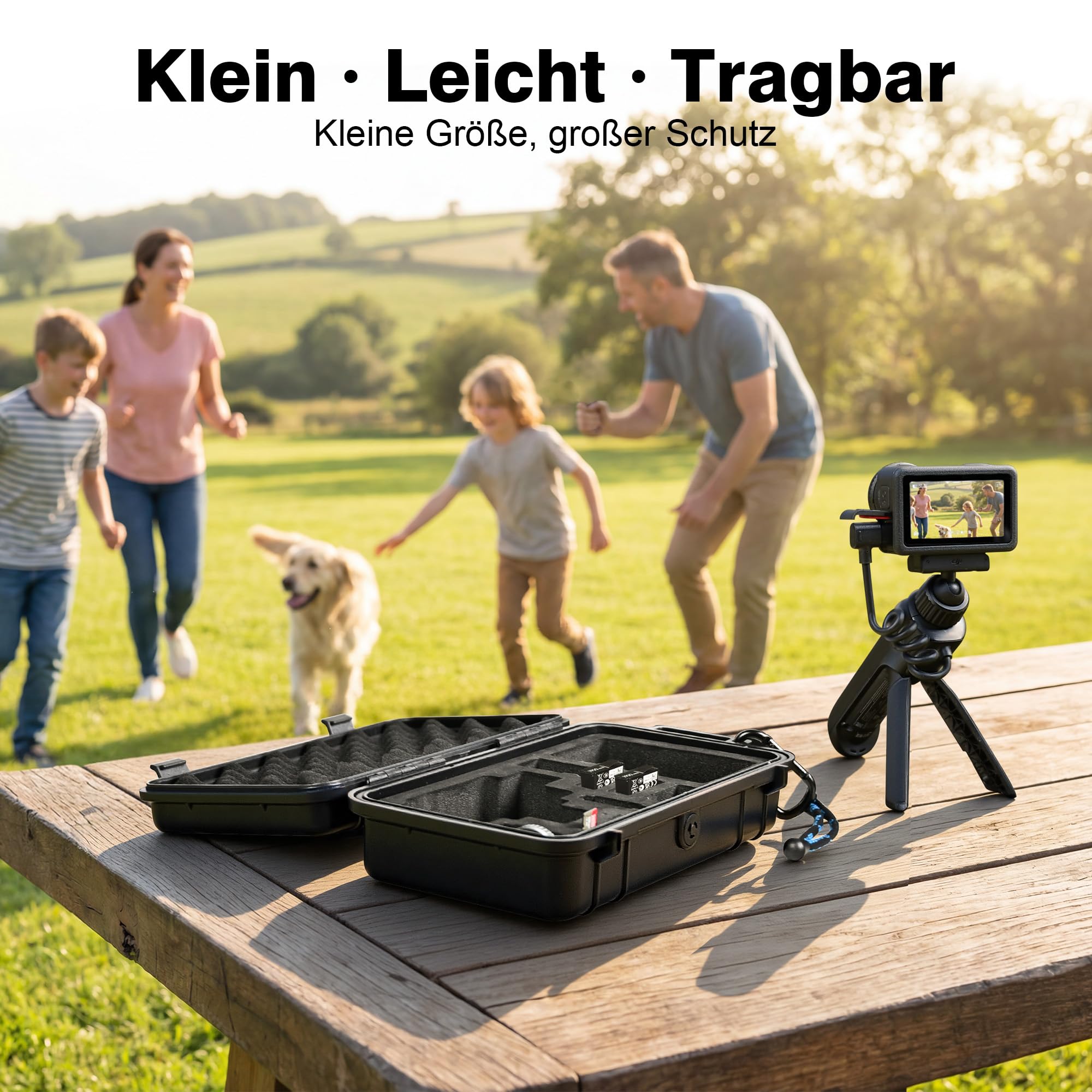 LEKUFEE Klein Wasserdichter Tragekoffer für DJI Osmo Action 6/5 Pro/4/3 Standard Combo,Essential Combo und Zubehör (nur Tragetasche)