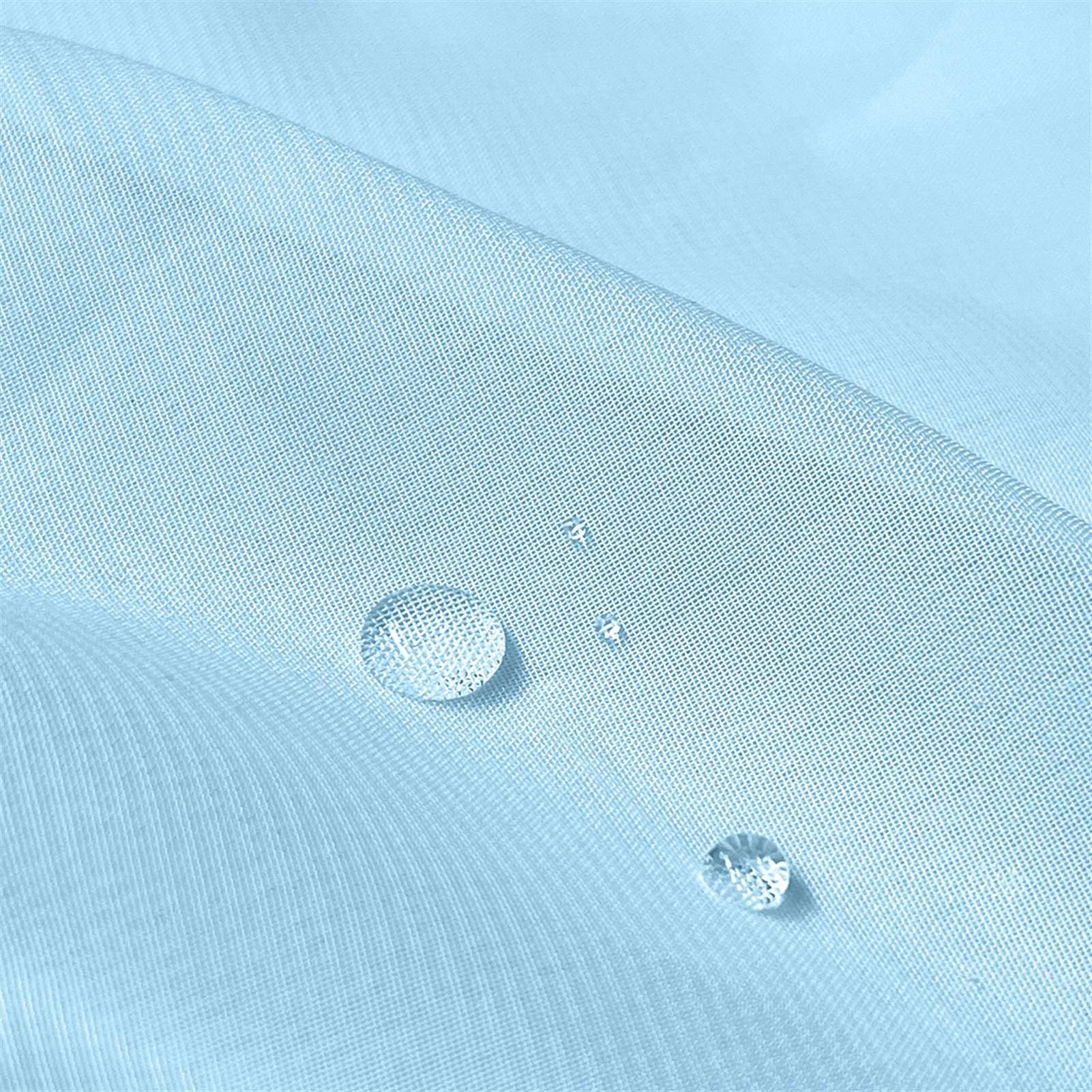 Wasserdicht Outdoor Gardinen-Set 2 Stücke Transparent Voile mit Ösen Sonnenschutz und Sichtschutz für Garten Balkon Pavillon Blau 244x254cm(HxB)