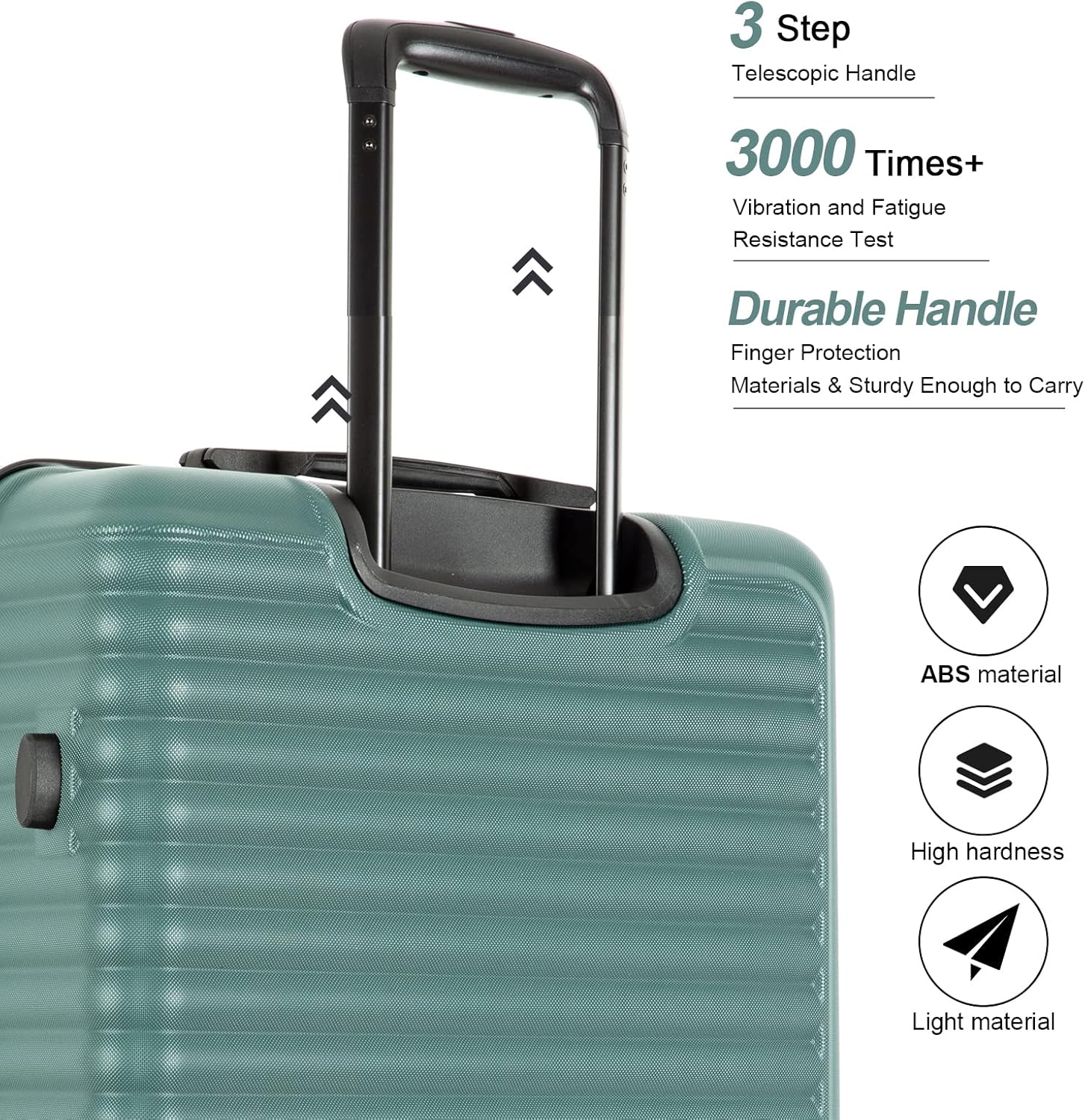 Travelhouse Luggage Sets 3 Piece Suitcase Set, PP Hardshell Suitcase with Spinner Wheels, Lightweight Carry On Luggage with TSA Lock for Women (Jasperk)