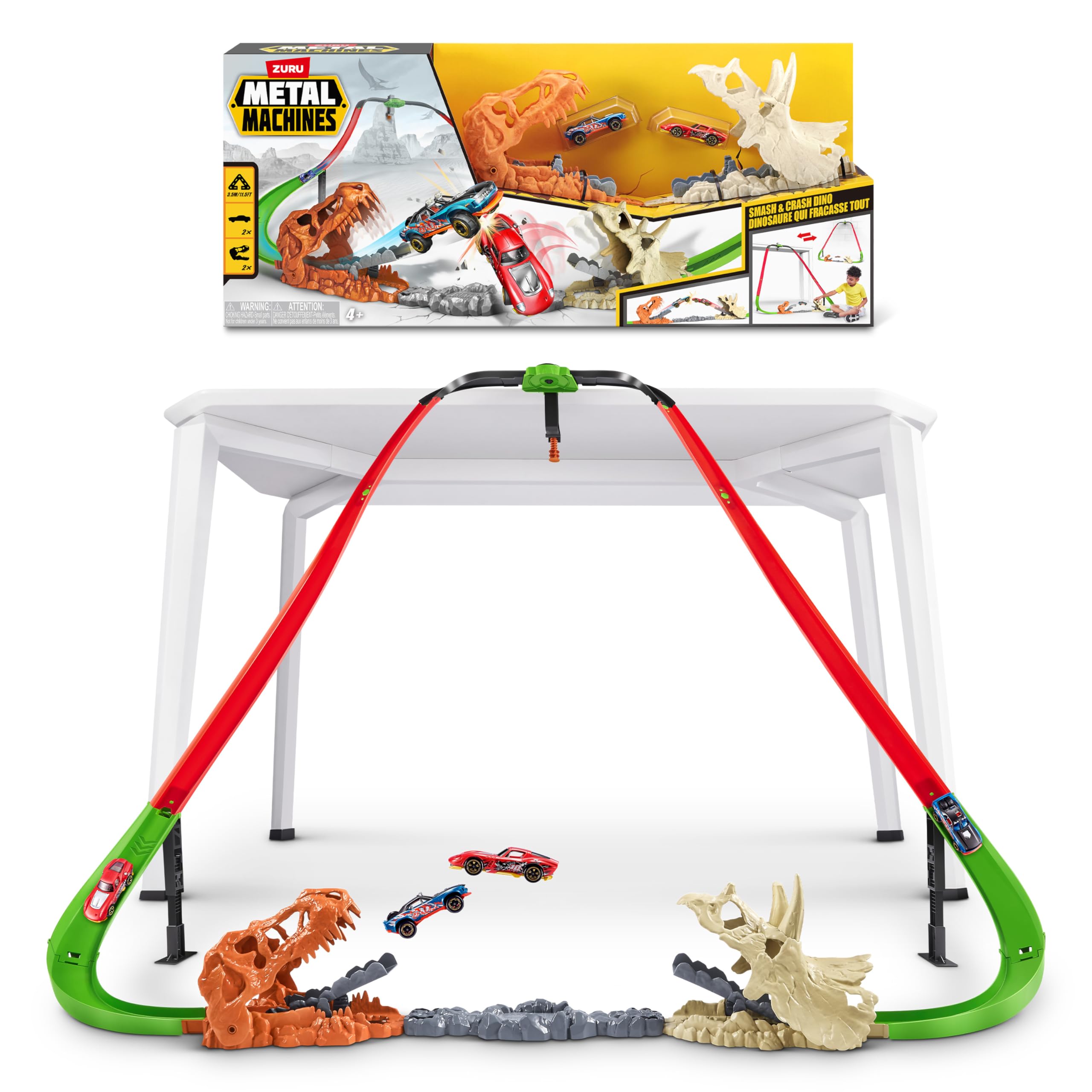 Metal Machines Set de Juego Golpea y Choca Dino de ZURU - Circuito