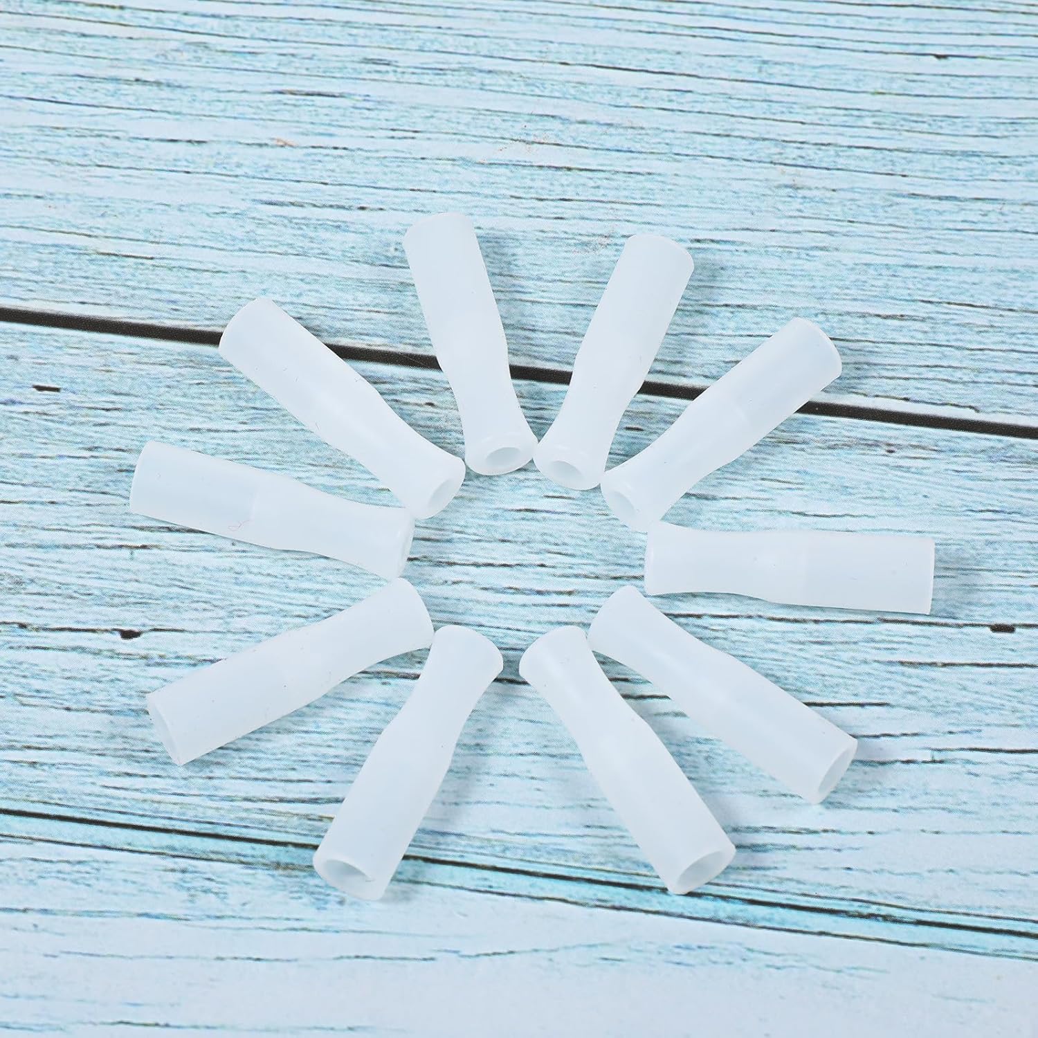 16 Pcs Silicone Straws Tips, Reusable Food Grade Anti-Scald/Cold Straw Tip Covers Replacement Tips Fit for 1/4 Inch Wide(6 mm Out Diameter) Stainless Steel Straws (White) - Image 7