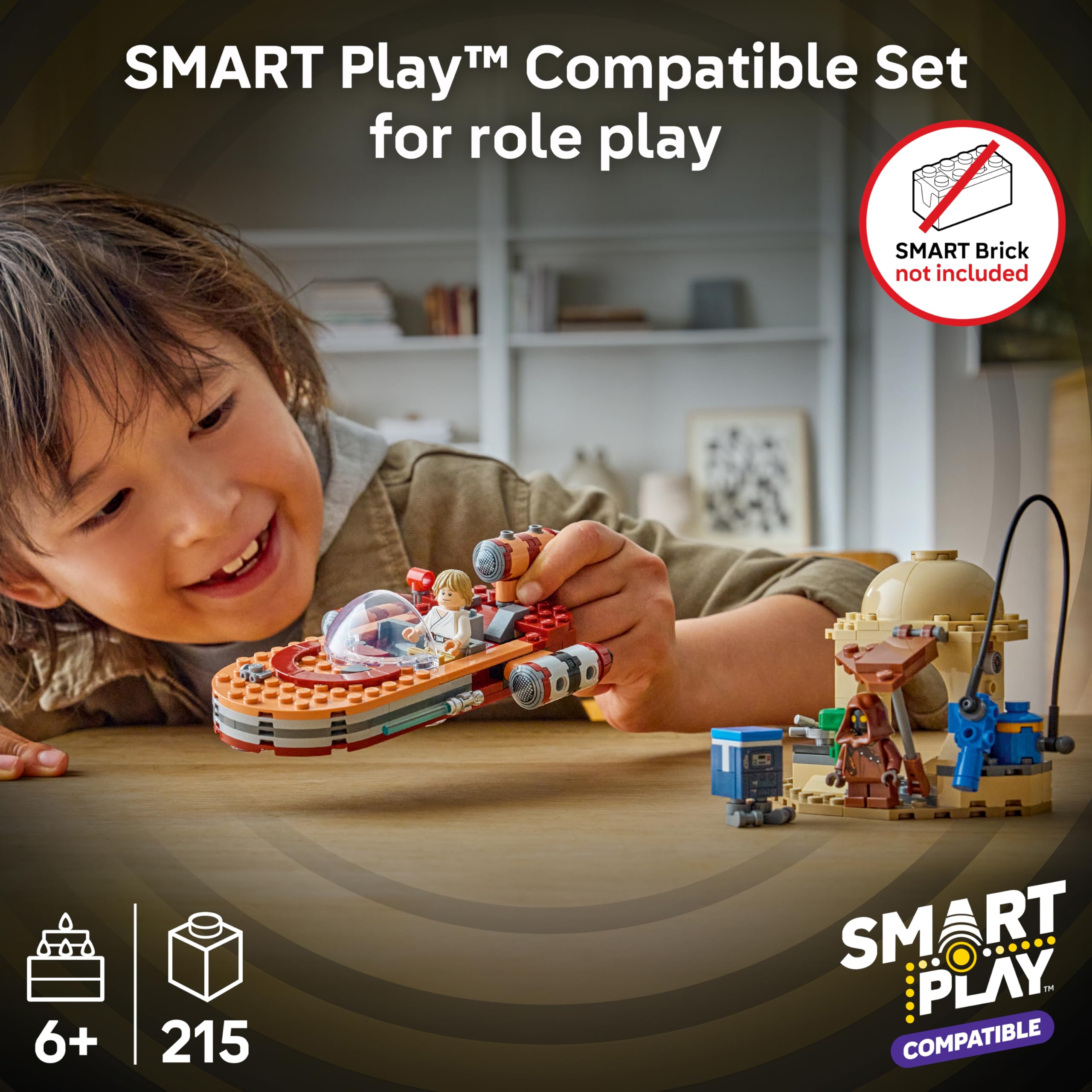 LEGO Star Wars SMART Play: Luke’s Landspeeder - Building Toy for Action Play - Compatible Set with a SMART Tag and 2 Minifigures - Gift for Boys, Girls and Kids Ages 6+ - 75420 — view 3