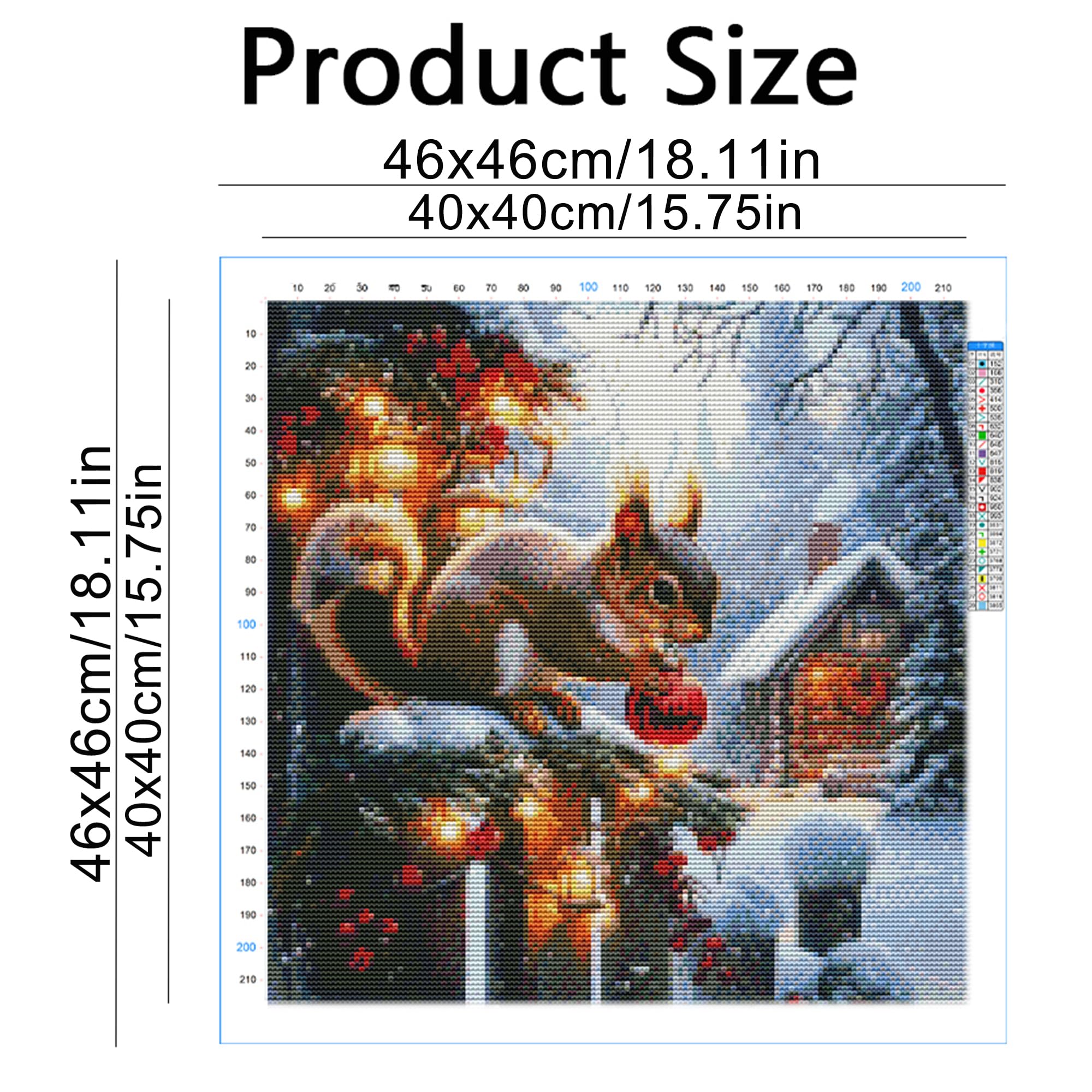 Huacan Cross Stitch Kits Stamped Christmas Full Range 11CT DIY Snow Embroidery Kit for Adults Beginners 16 x 16 in