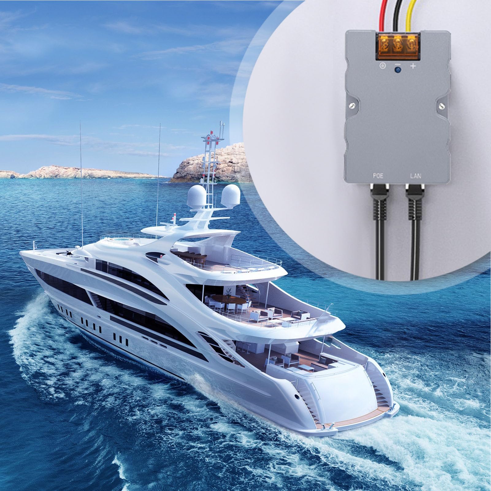 Gigabit Power Over Ethernet Injecteur, Poe + (320W) Power Network, Distances jusqu'à 10 Mo/S 100 Mo/S 1000 Mo/S, Noir