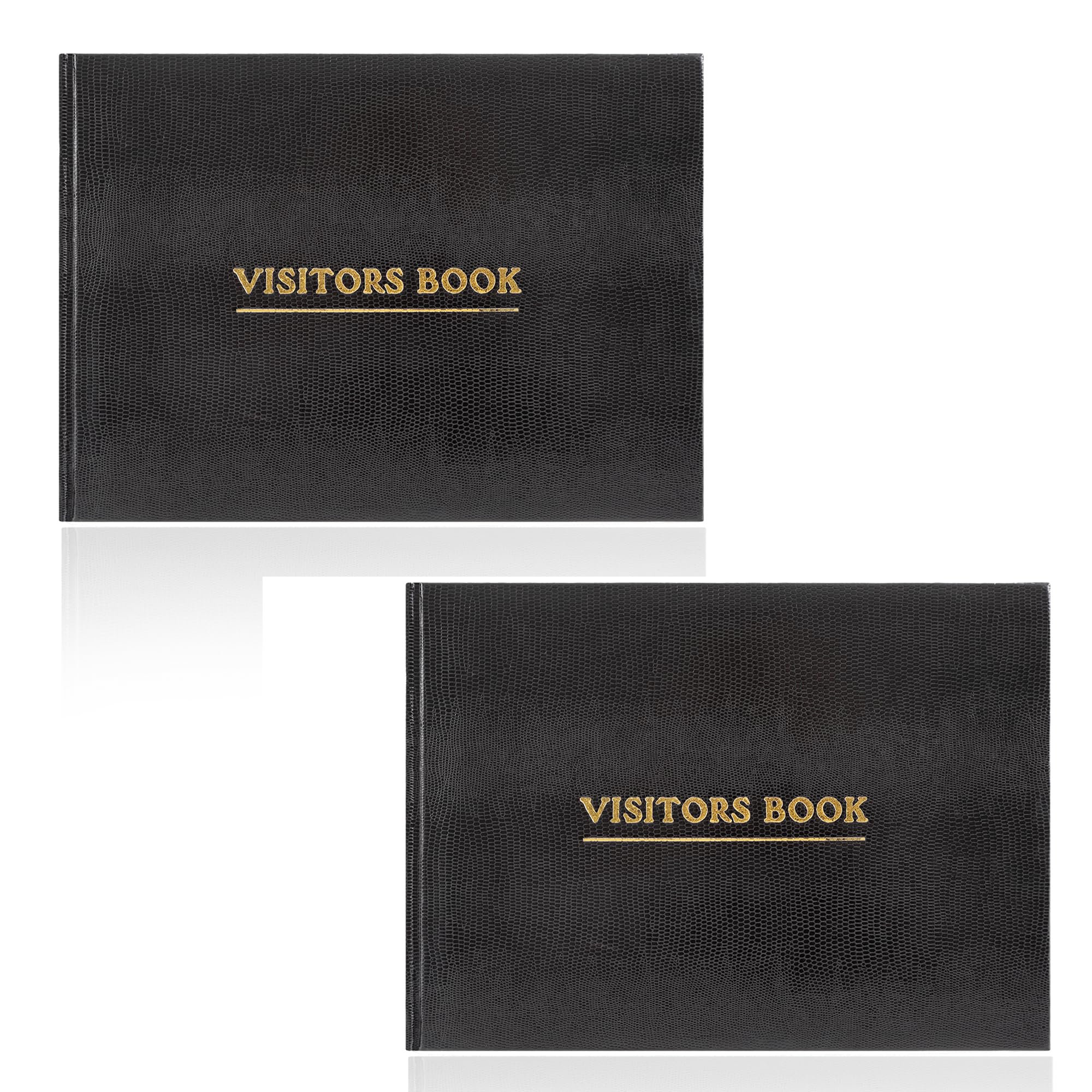 ARPAN Visitor Book Log Book for Business, Hotels, Office, Organisations, Guest Houses, Reception, School, College, University (Black - Pack of 2)