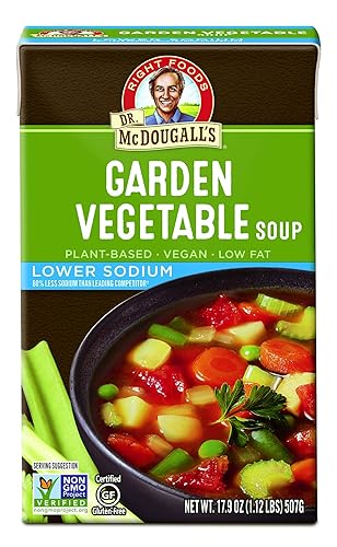 Dr. McDougall's Right Foods Lower Sodium Garden - Sopa de verduras de jardín, 17.9 onzas (paquete de 6)