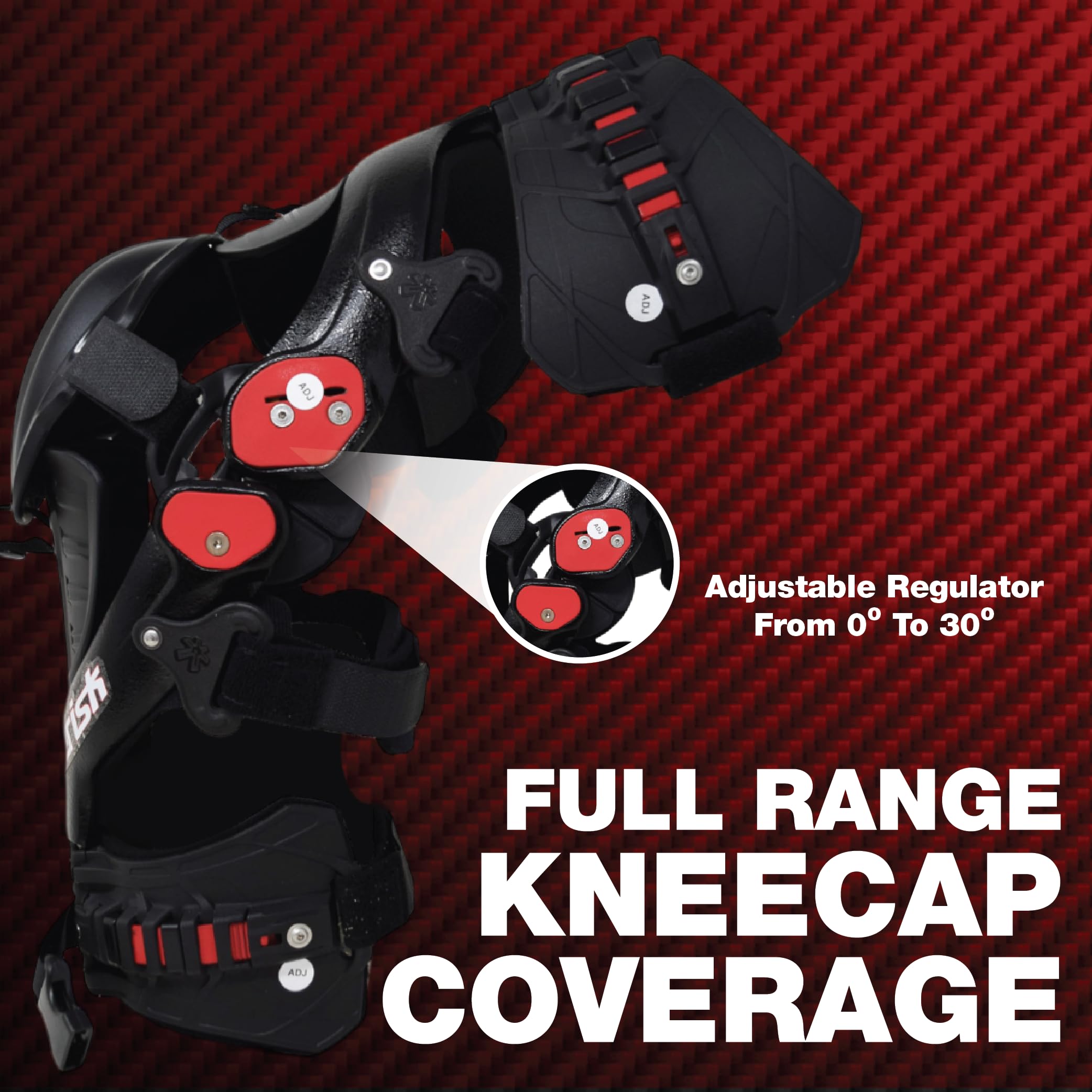 Asterisk Ultra Cell 4.1 - Advanced Knee Protector Brace for Motocross, Snowboarding, Wakeboarding, Off-Roading, Football, & More - (Pair, Small)