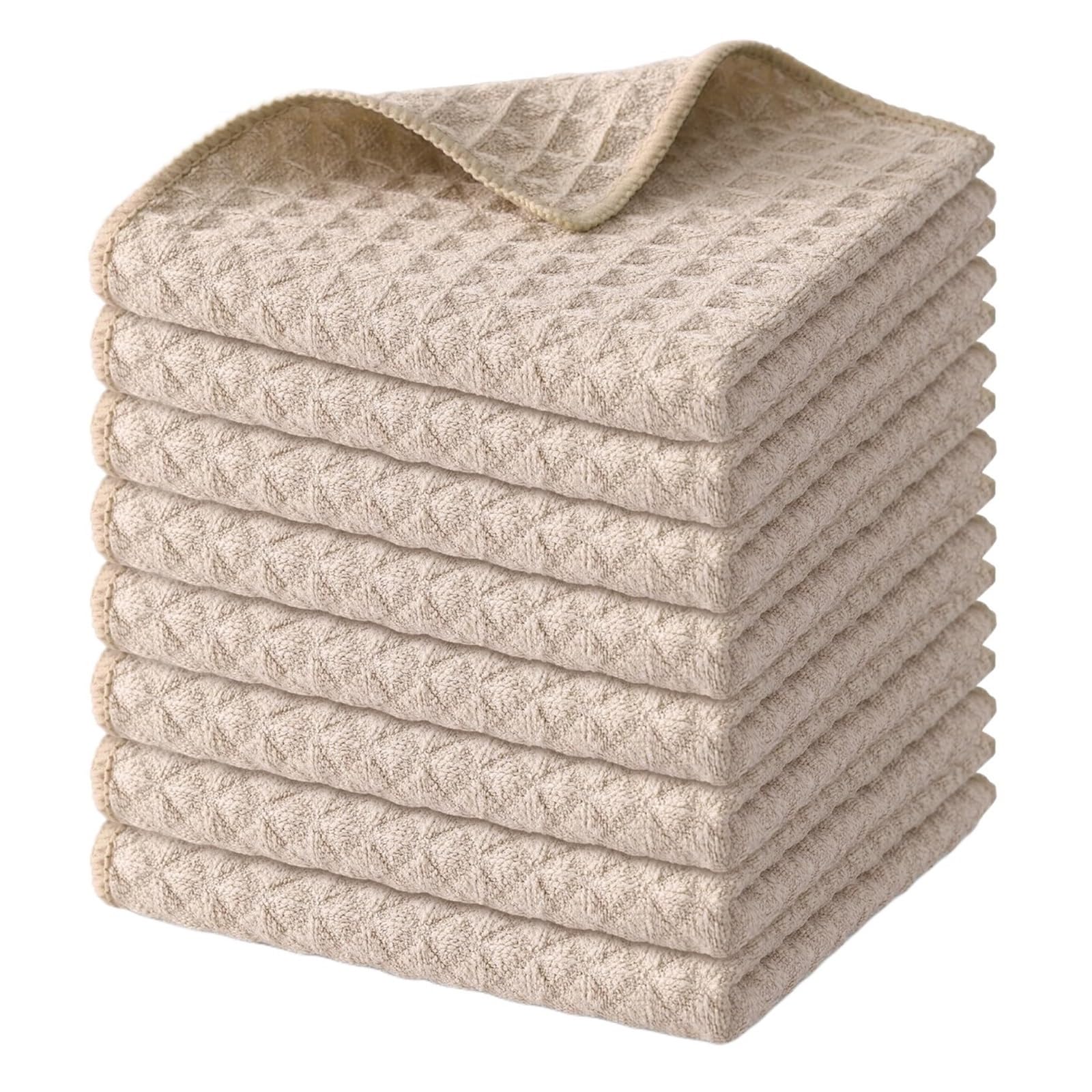 Paño para Barista Toallas de Cocina Tejido gofre, Trapos Limpieza, paño ultraabsorbente, Reutilizable Uso Diario(Color 8,42x72cm-8pcs)