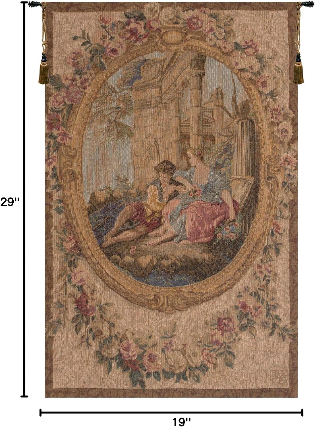 Charlotte Home Furnishings Inc. Serenade Creme I French Tapestry Wall Hanging 29 X 19 Inch Viscose Cotton And Polyester Blend Wall Art Perfect For Home Decor Wall Decor By Francois Boucher