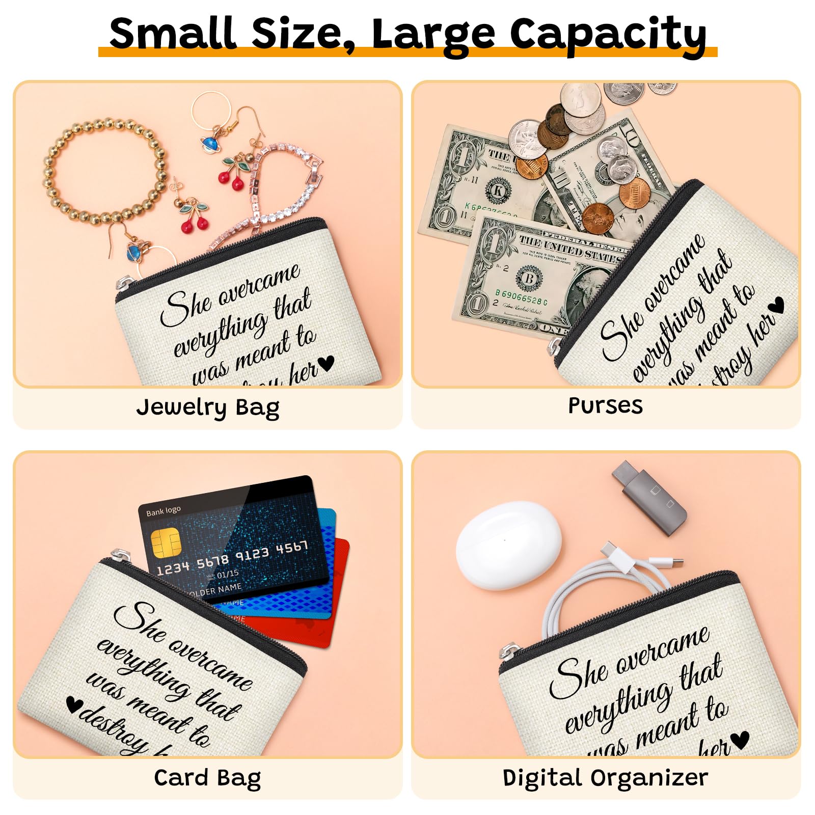 Self Care Gifts for Women Coin Pouch Empowering Gift for Strong Women Feminist Gifts for Feminists Power Gifts for Mom Daughter Friend Female Badass Affirmation Inspirational Gift Coin Wallet