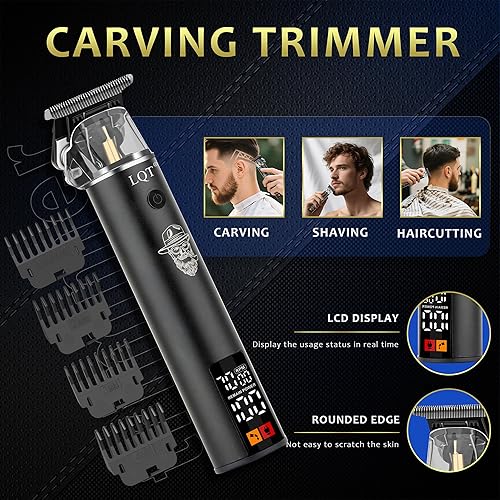 Miniatura 4 de Máquina de afeitar eléctrica de aluminio para hombres, kit de aseo de 3 piezas con cuchillas flotantes y pantalla LED, IPX7 impermeable, recortadora