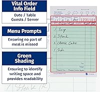 Vista 4 de [8000] Gorilla Supply Libro de Cheques para Huéspedes 3.4" x 5.04" Blocs de Notas de Servidor Libreta de Pedidos para Mesero y Mesera, Cheques