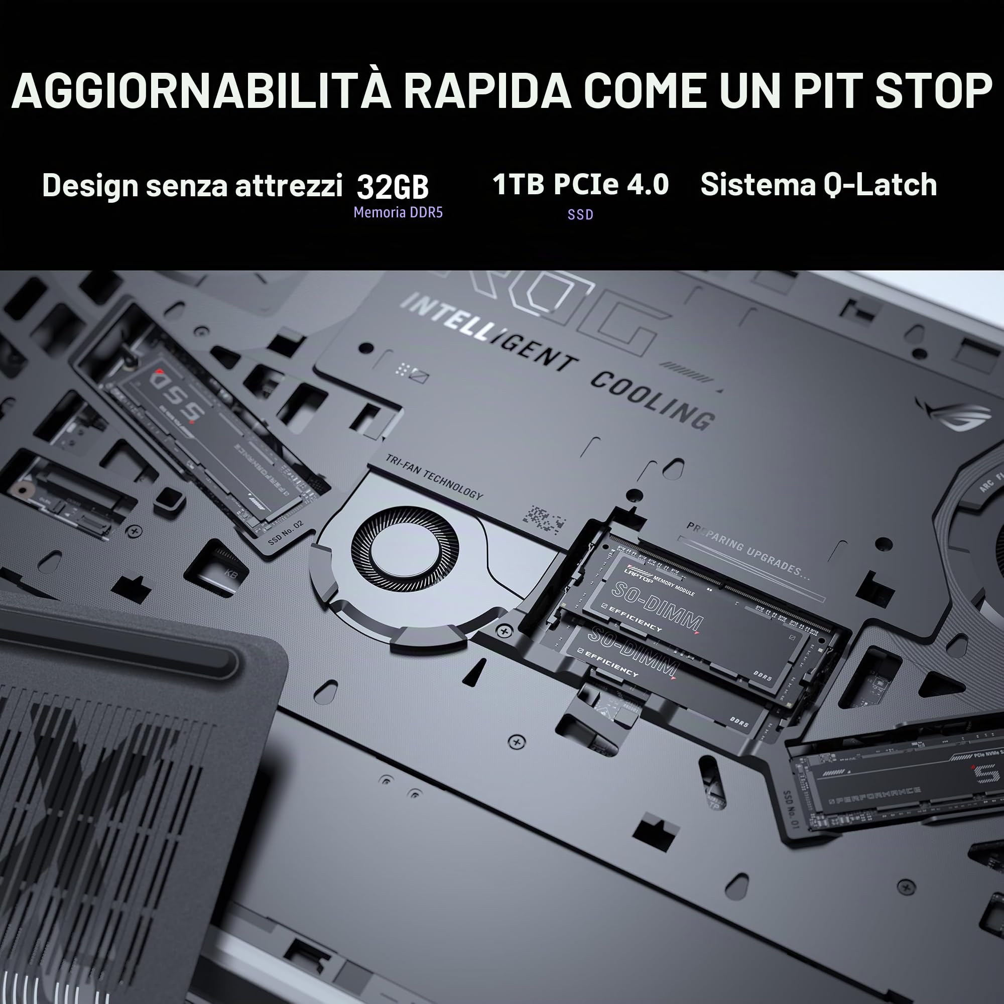 ASUS ROG Strix G16 (2025) Gaming Laptop, 16 pollici ROG Nebula Display 16:10 2.5K 240Hz/3ms, GPU NVIDIA® GeForce RTX™ 5070 Ti, processore Intel® Core™ Ultra 9 275HX, 32 GB DDR5, SSD da 1 TB, Wi-Fi 7