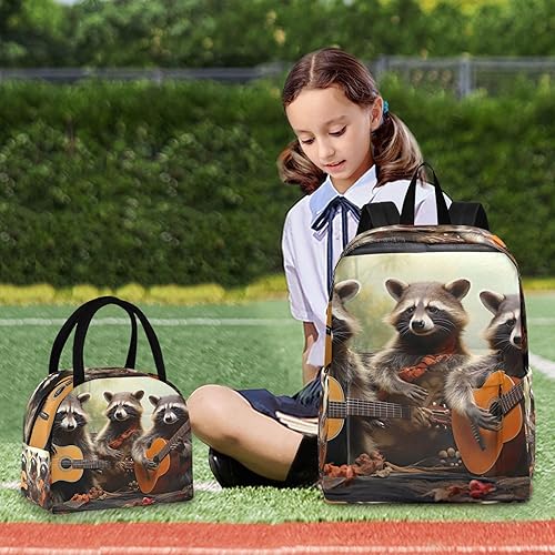 Miniatura 7 de RPLIFE Lindo perro y flor con flores y perros conjunto de mochila para niños, mochila impermeable, mochilas con lonchera, mochilas para niñas
