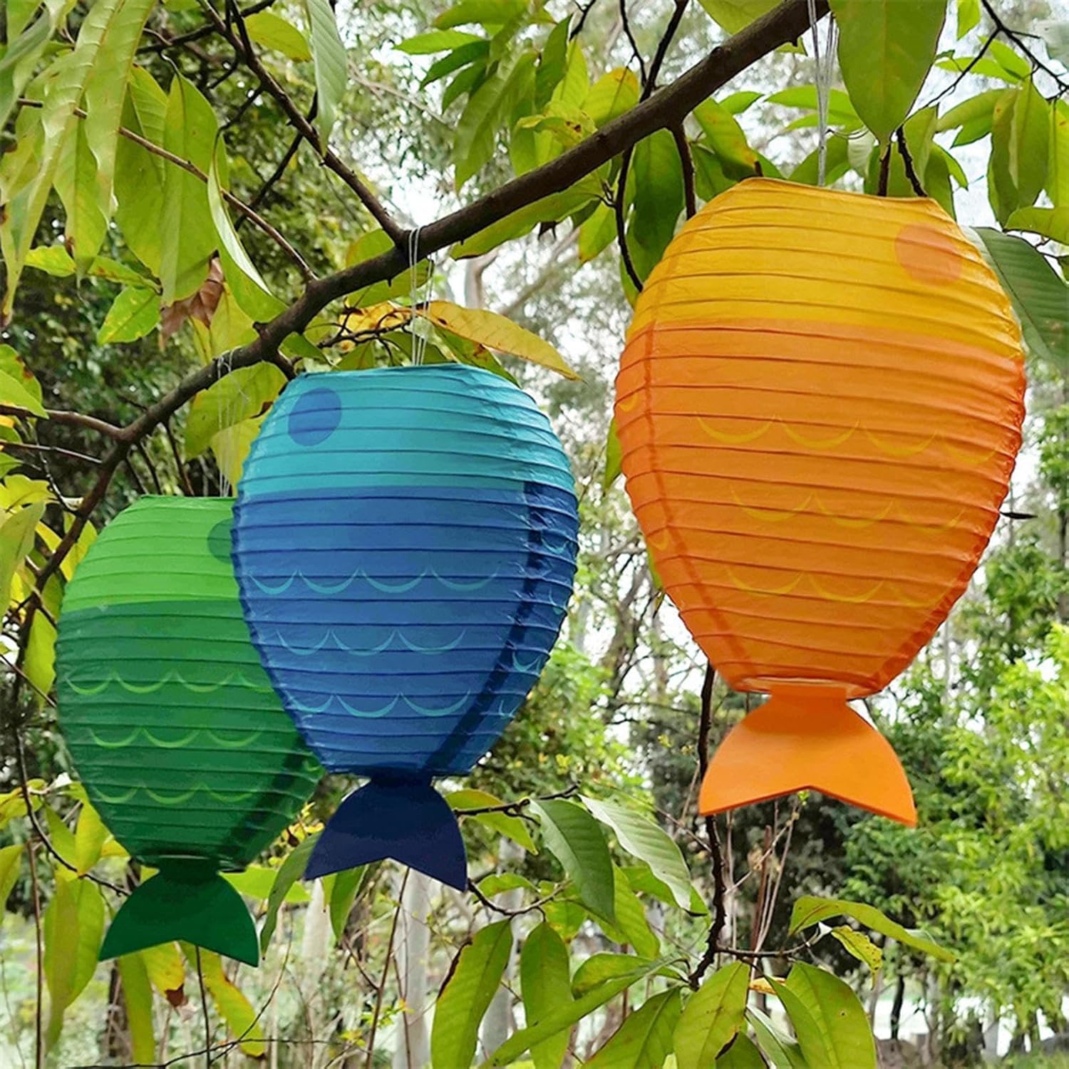 Fish Shaped Hanging Paper Lantern Cute Handmade Kids Room Decor for Festival Yellow|Home & Garden|Greeting Cards & Party Supply|Party Supplies|Party Decorations