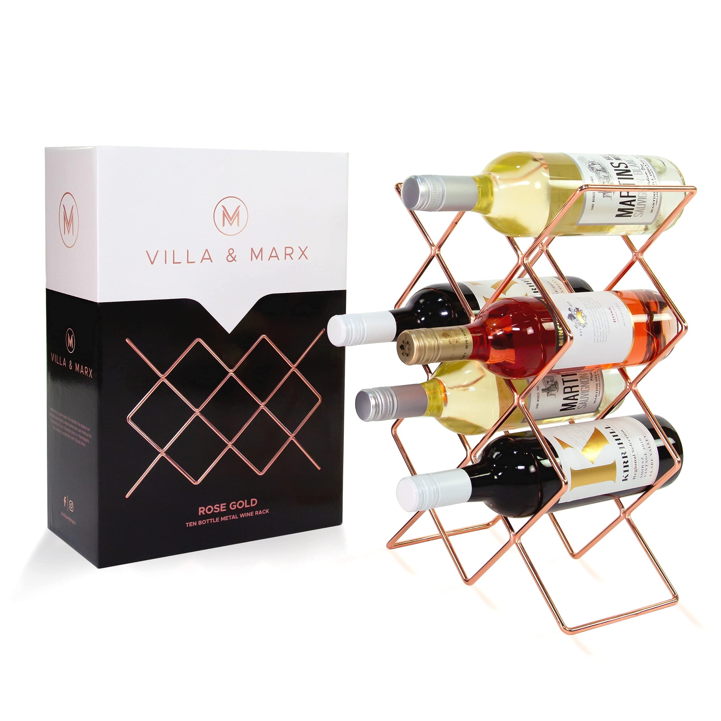 Buy Villa & Marx Countertop Wine Rack Freestanding 10 Bottle Metal