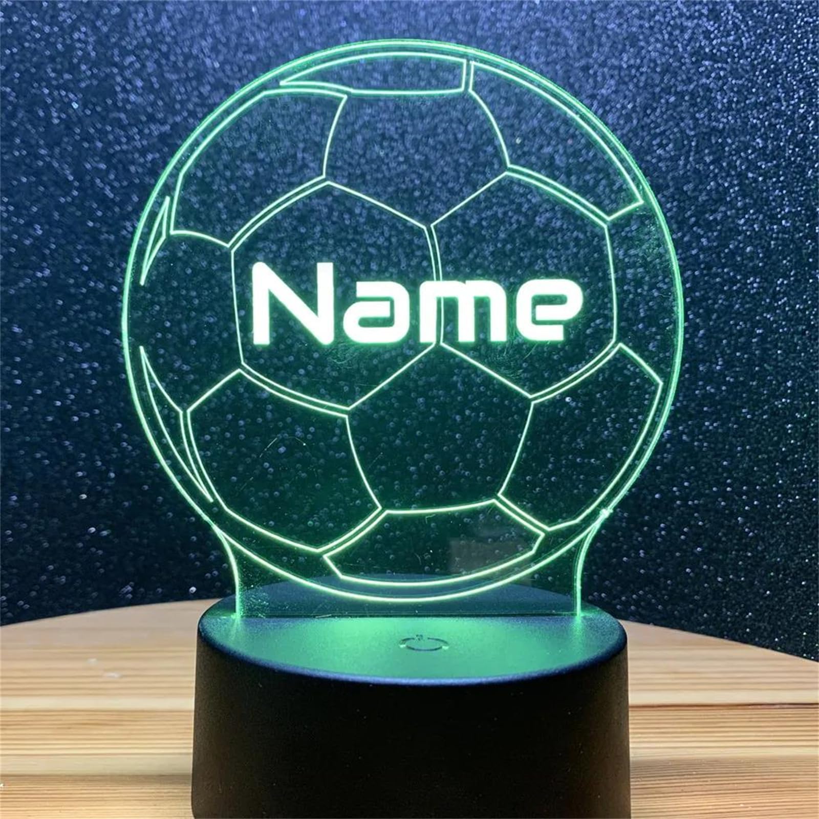 Luz led Nocturna de fútbol Personalizada, Grabado láser Personalizado con Nombres, lámpara de neón táctil para Cambiar el Color de la luz, Regalo para Amantes de los Deportes,B