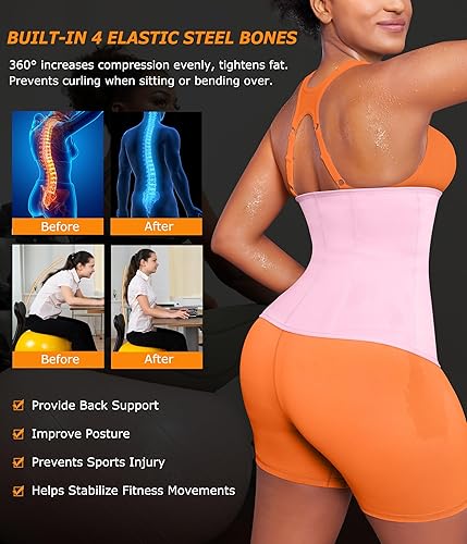 Vista 16 de TrainingGirl Entrenador de cintura para mujer, corsé reductor de cintura para el vientre inferior, corsé envolvente para entrenamiento, banda