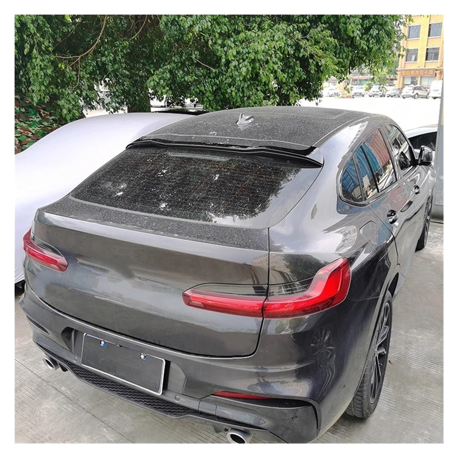 Kompatybilny z BMW X4 G02 Kompatybilny z M Performance Style Xdrive25i 30i Spoiler 2018 2019 20202021 2022 Up tylne okno Spoiler dachowy przez błyszczącą czerń(Carbon Look)