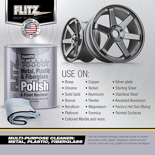 Miniatura 2 de Flitz Pulidor multiusos y pasta limpiadora para metal, plástico, fibra de vidrio, aluminio, joyas, plata de ley, restauración de faros delanteros y