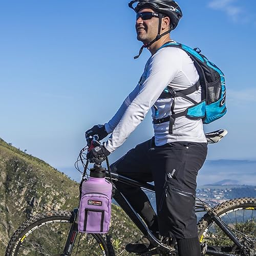 Vista 171 de NATURE PIONEOR Soporte para botella de agua con correa de 25, 32, 40, 64 onzas, funda aislante para botella de agua para senderismo, campamento al