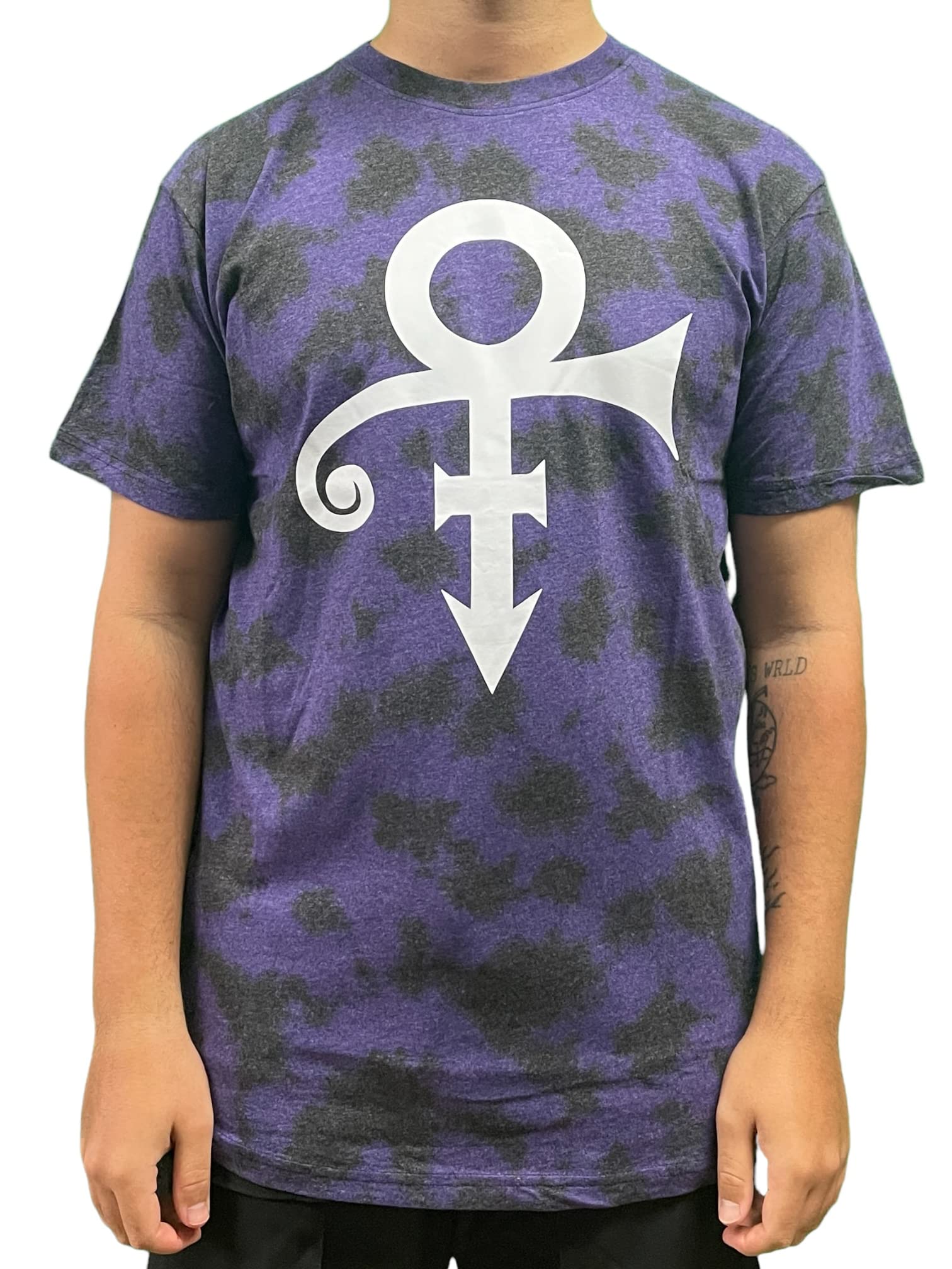 Prince T Shirt White Symbol Logo Official Unisex Dip Dye Black L