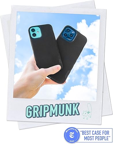 Miniatura 2 de Smartish - Funda delgada para iPhone 12 con textura Kung Fu Grip antideslizante ligera + protectora - Versión actualizada - Black Tie Affair