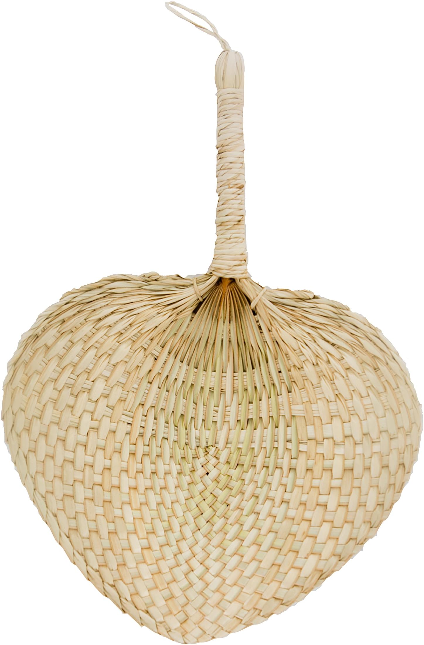 SILKTALK 1Pc Handmade Wedding Handheld Heart Fans Straw-Weaving Eco-friendly Vintage Rustic Wedding Favors Party Dance Fans