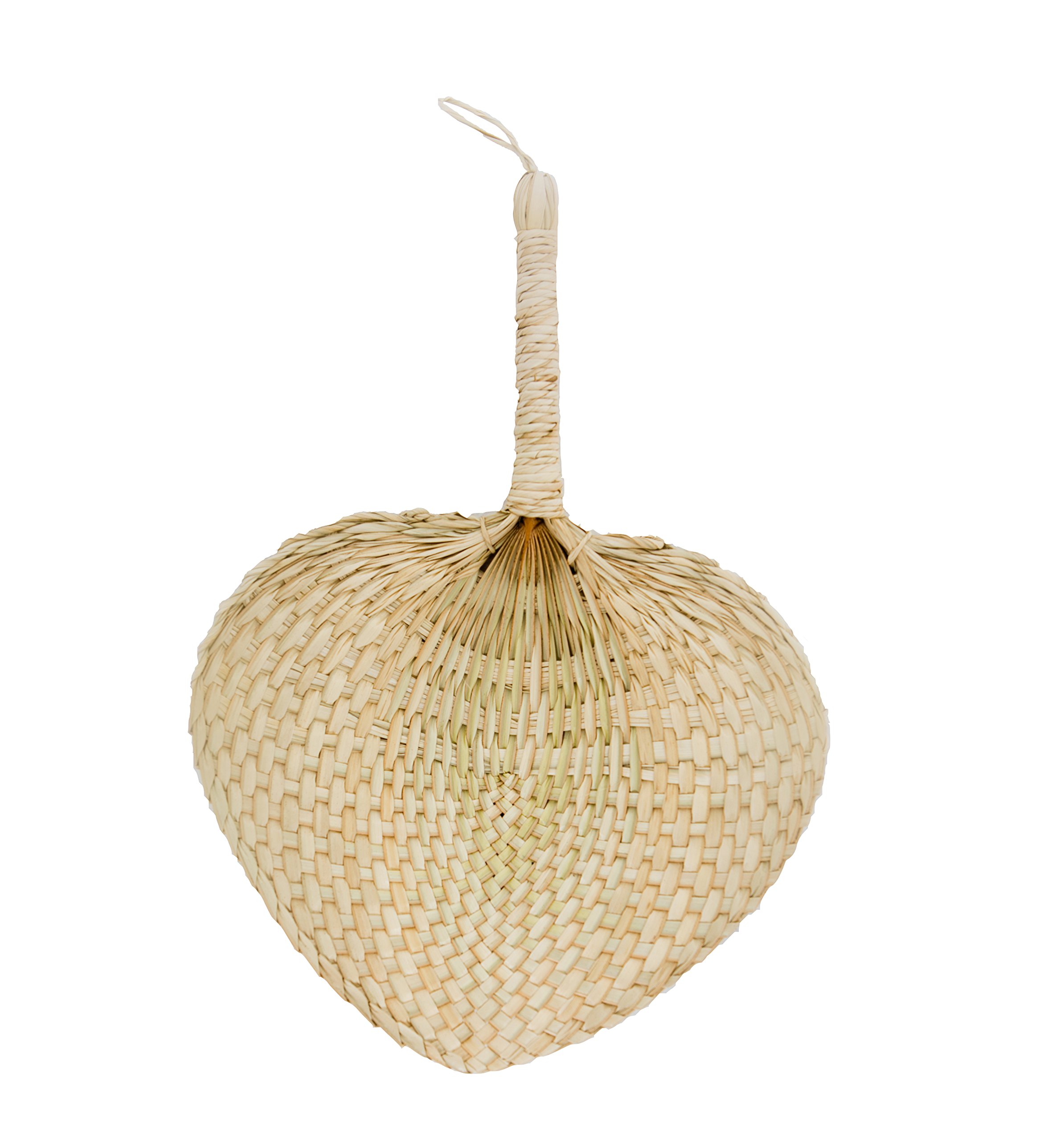 SILKTALK 1Pc Handmade Wedding Handheld Heart Fans Straw-Weaving Eco-friendly Vintage Rustic Wedding Favors Party Dance Fans