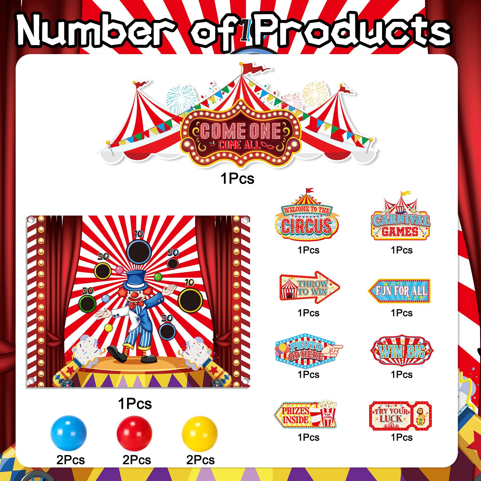 Kit di decorazioni per auto, per baule o dolcetti di carnevale, circo, tronco o dolcetto, decorazione con striscione per sfondo, carnevale, Halloween, arco, garage, porta, auto, decorazione