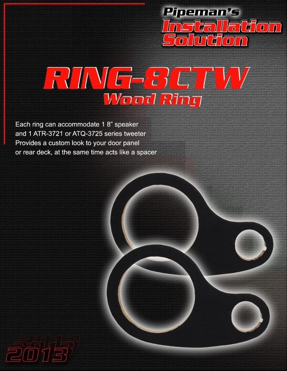 1 Pair 8" Wood Ring RING-8CTW MDF Black Carpet Pipeman'S Nippon America Tweeter