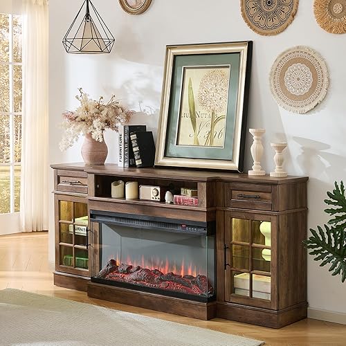 Miniatura 95 de ROCKPOINT Argus - Centro de entretenimiento, consola de almacenamiento para multimedia, TV con base (70 pulgadas), color negro Negro -,Carbón