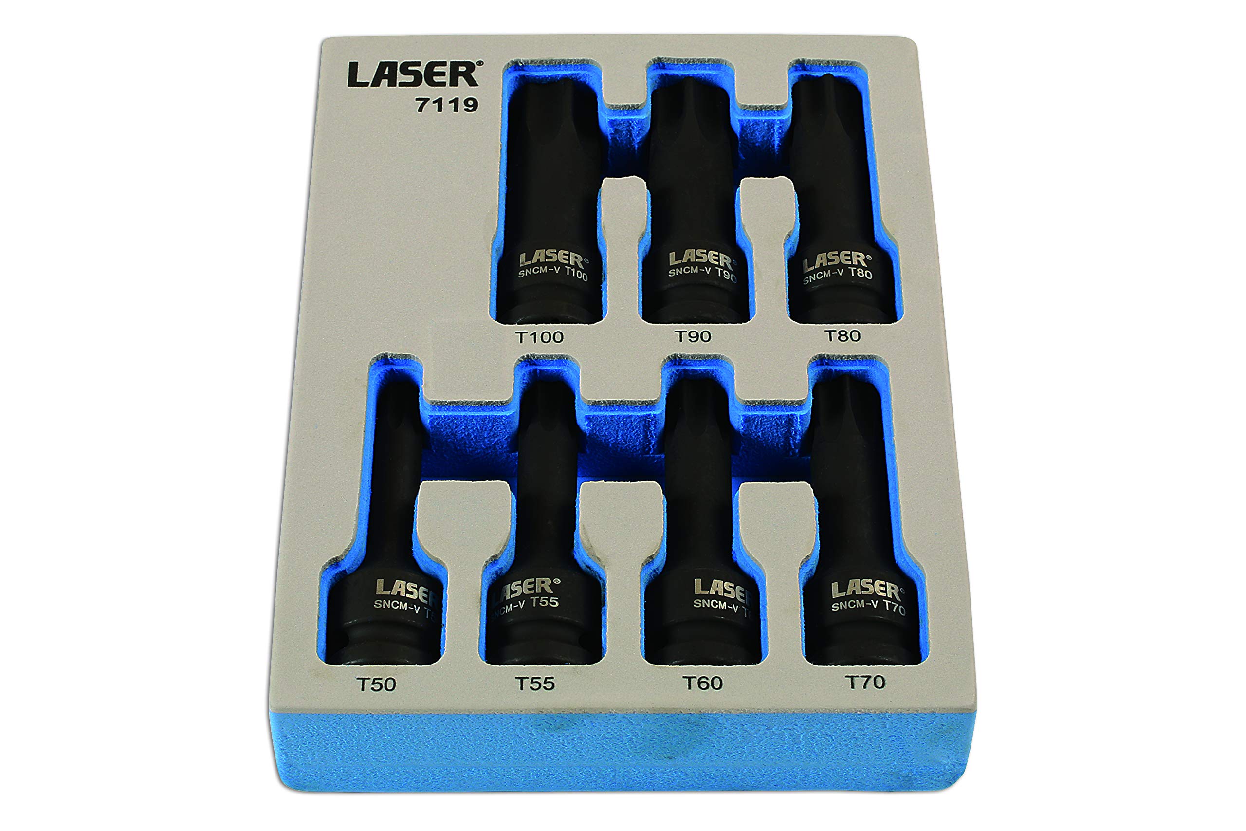 Laser Tools Long Impact Star Socket Bit Set 1/2""D 7pc 7119