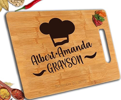 Tabla de cortar de bambú, personalizable con tu propio texto, diseña tu propia tabla, regalo personalizado, Diseño 10