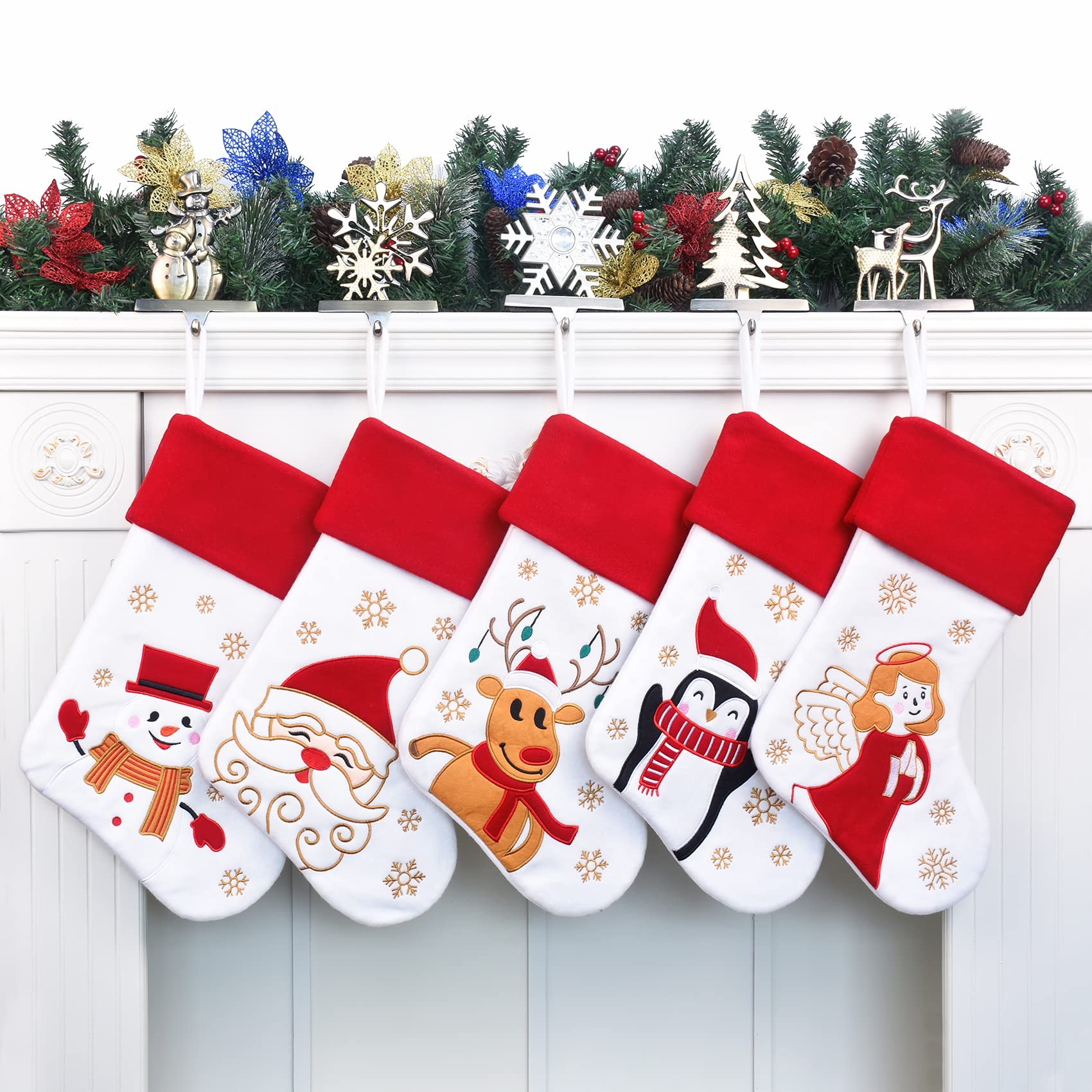 Calze Di Natale Set 2 Pezzi | 46x24cm In Acrilico | Per Camino E Albero | Decorazioni Natalizie - Foto 9