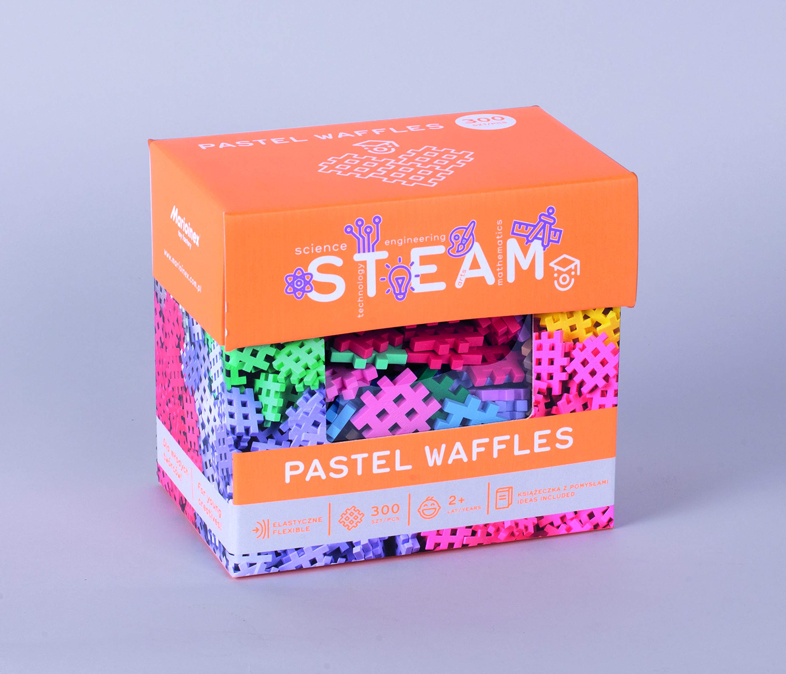 Mini Waffle Block Construction Playset for Kids- 300 Interlocking Pastel Puzzle Pieces- Improves Fine Motor Skills- STEM STEAM Building Montessori Toys for Boys and Girls 3+