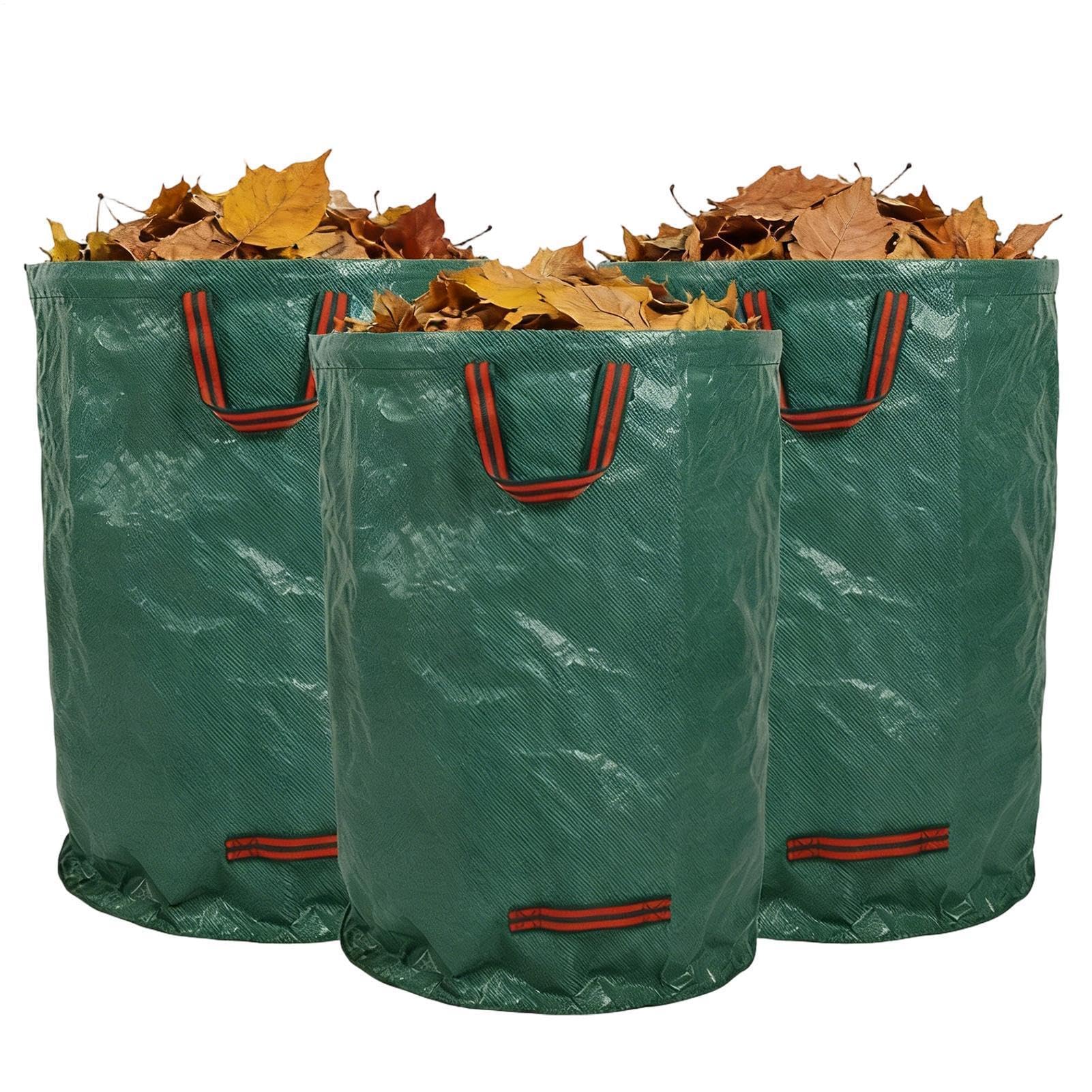 Laub- und Grünabfallsack | 3-teiliger Schmutzfänger | Robuste Rasensäcke mit verstärkten Tragegriffen, für Zuhause, Outdoor, Garten, Camping, Landschaftsbau
