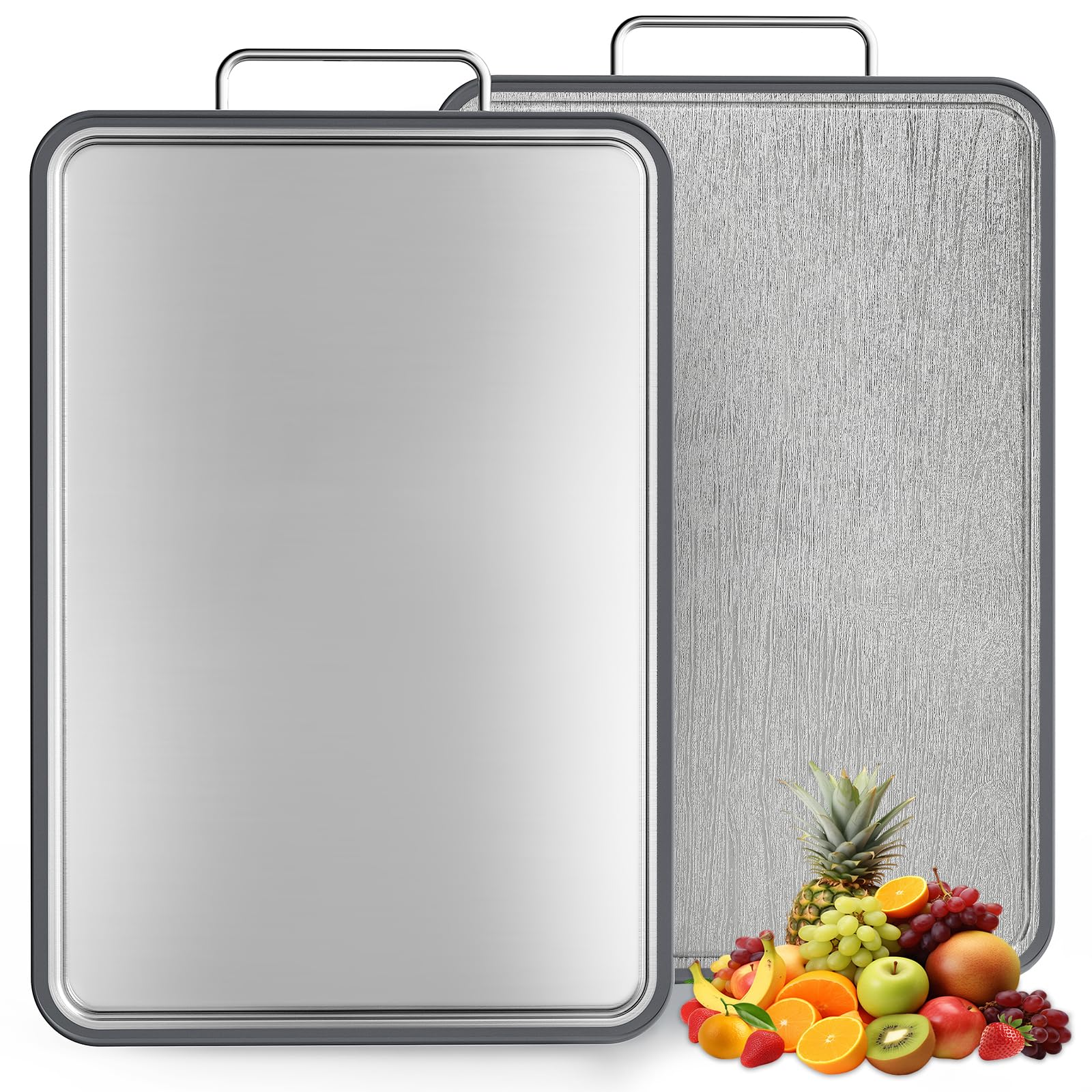 Kikcoin 17x11 Stainless Steel Cutting Board