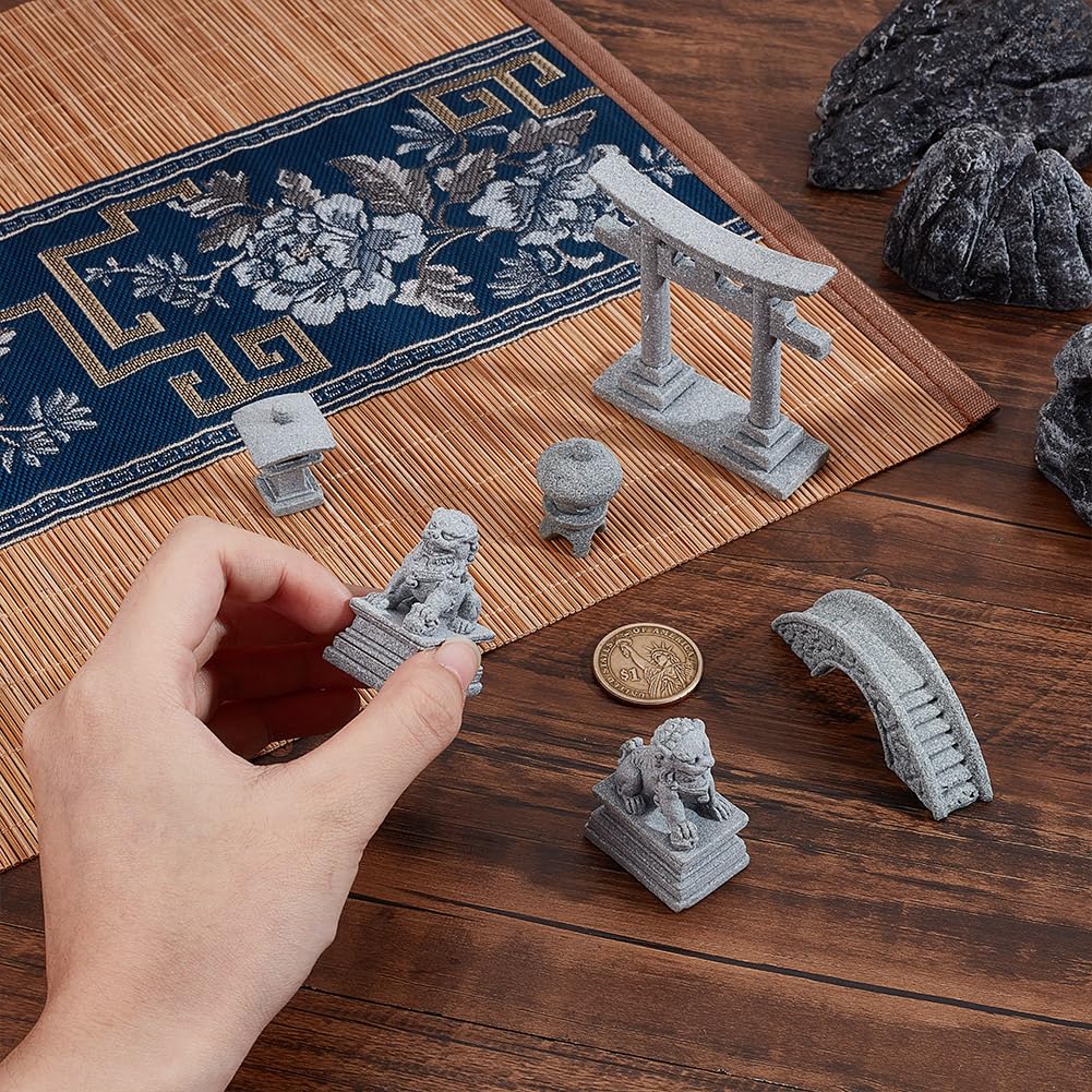 NBEADS 6 Pz Mini Accessori per Giardino Zen, 5 Stili Zen Garden Decor Micro Landscape Fish Tank Scene Ornament Celestite Figurine per Paesaggio Balcone Giardino Fish Tank Decorazione