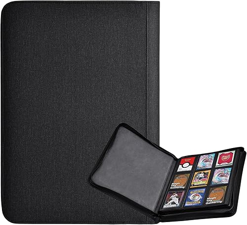 Miniatura 7 de HerriaT Carpeta de tarjetas intercambiables, carpeta de colección de tarjetas de poliuretano de 9 bolsillos para 360 tarjetas, libro de tarjetas