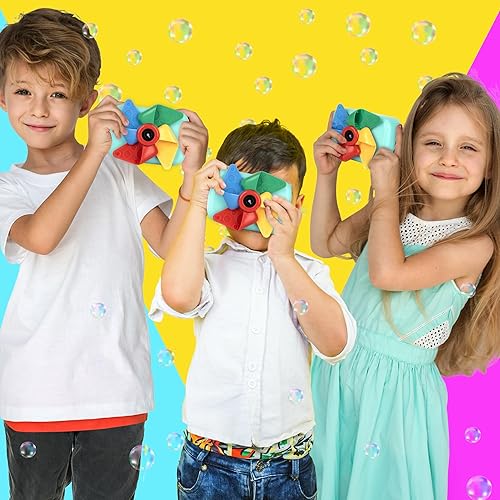 Miniatura 8 de ArtCreativity Máquina de burbujas con cámara para niños, juguete de burbujas en forma de cámara con correa para el cuello y solución, pequeña
