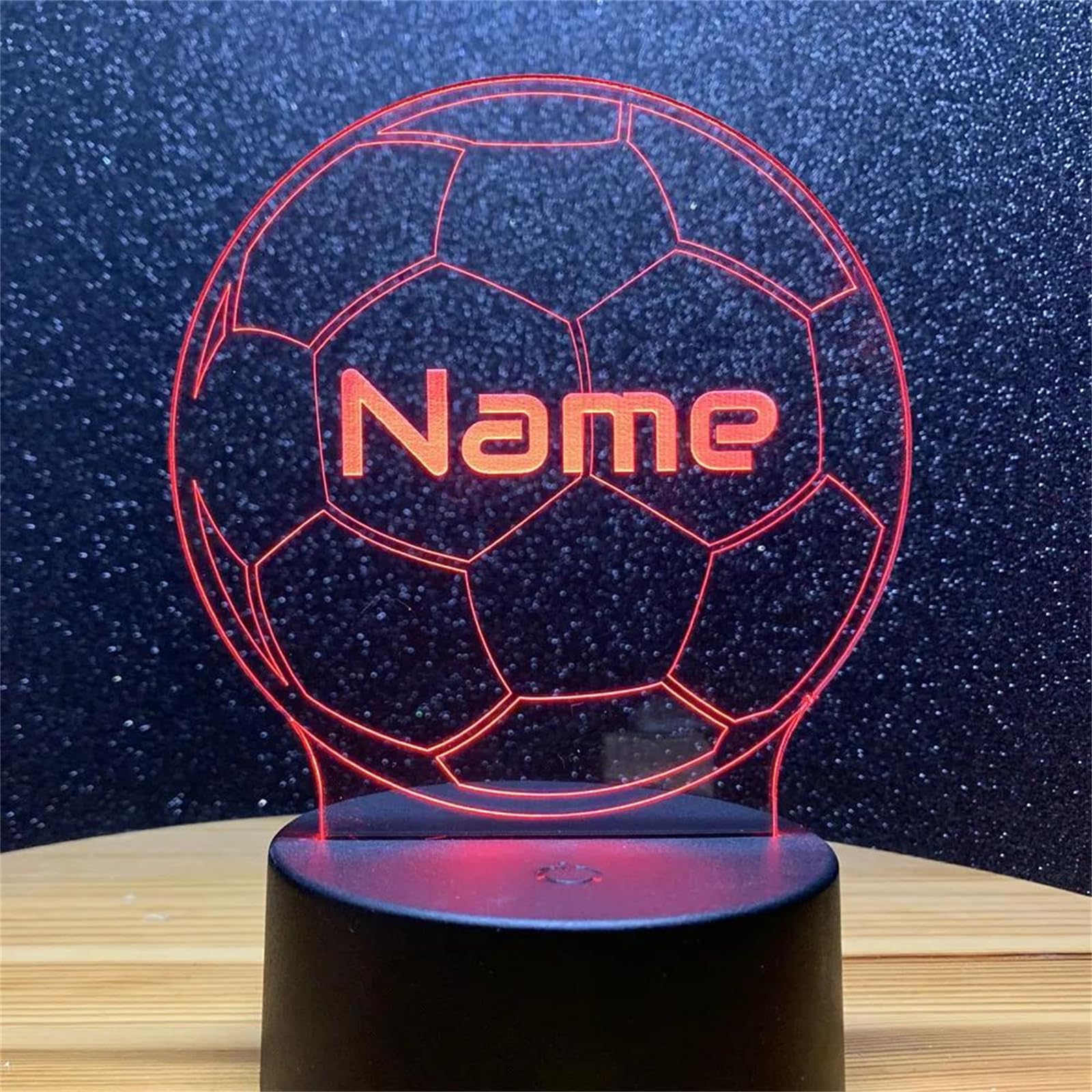 Luz led Nocturna de fútbol Personalizada, Grabado láser Personalizado con Nombres, lámpara de neón táctil para Cambiar el Color de la luz, Regalo para Amantes de los Deportes,B