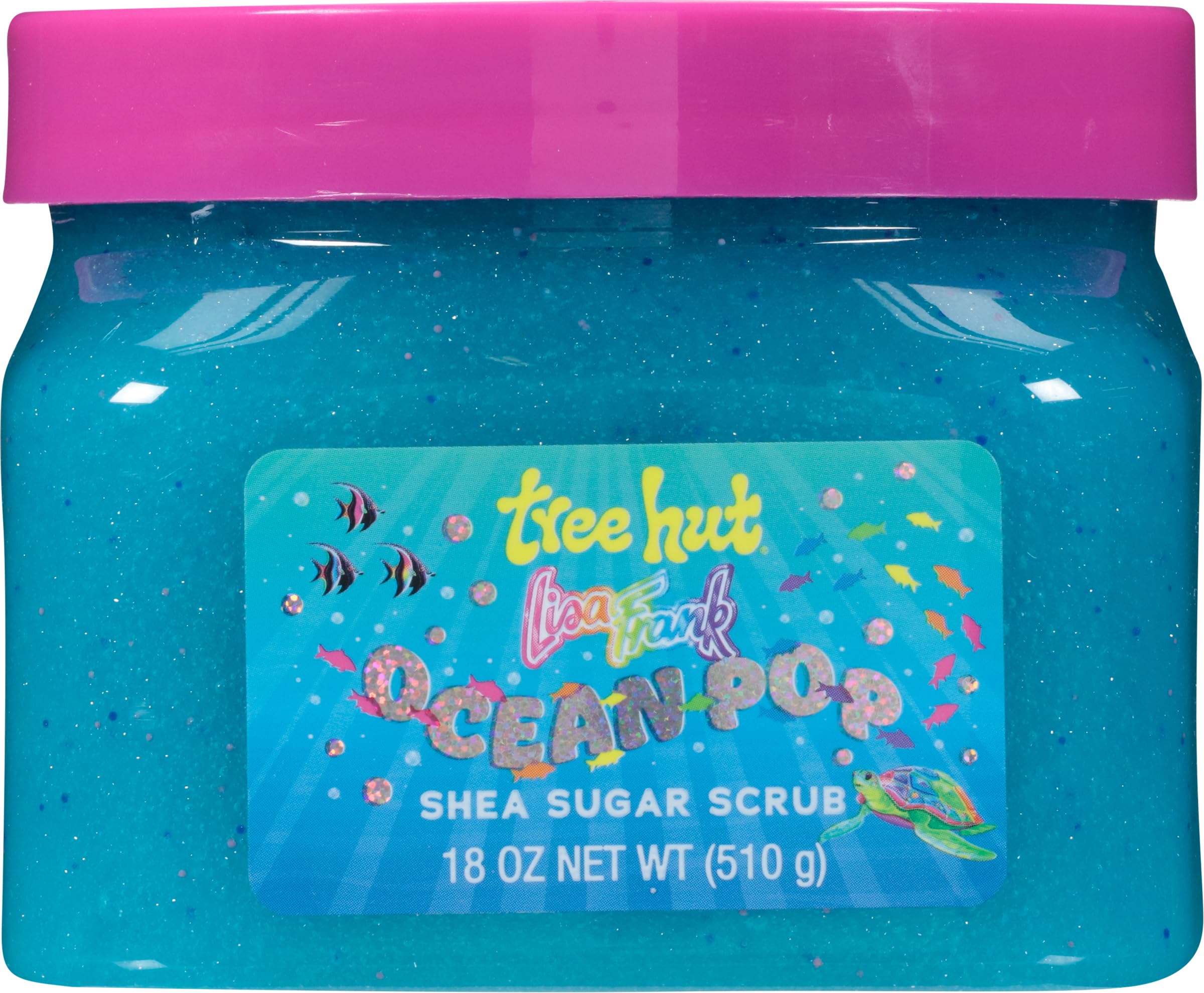 Lisa Frank x Tree Hut Ocean Pop Body Scrub, Exfoliating & Hydrating Sugar Scrub with Shea Butter & Essential Oils, Smooth Skin, Body Exfoliator For All Skin Types, Self Care Gifts for Women, 18 Oz